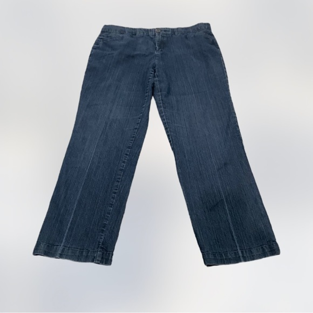 Women's Khakis &‎ Co Tummy Slimming Flexible Waist DenimPants Size 16 Straight